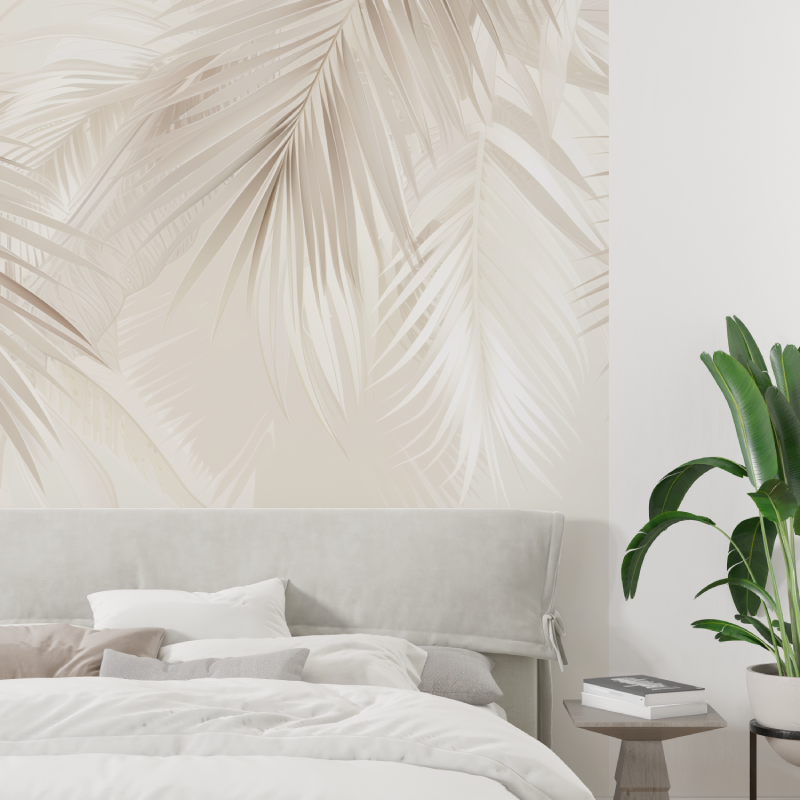 Papier Peint Palmier Beige