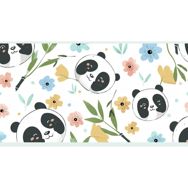 Papier peint Pandas motifs bébé