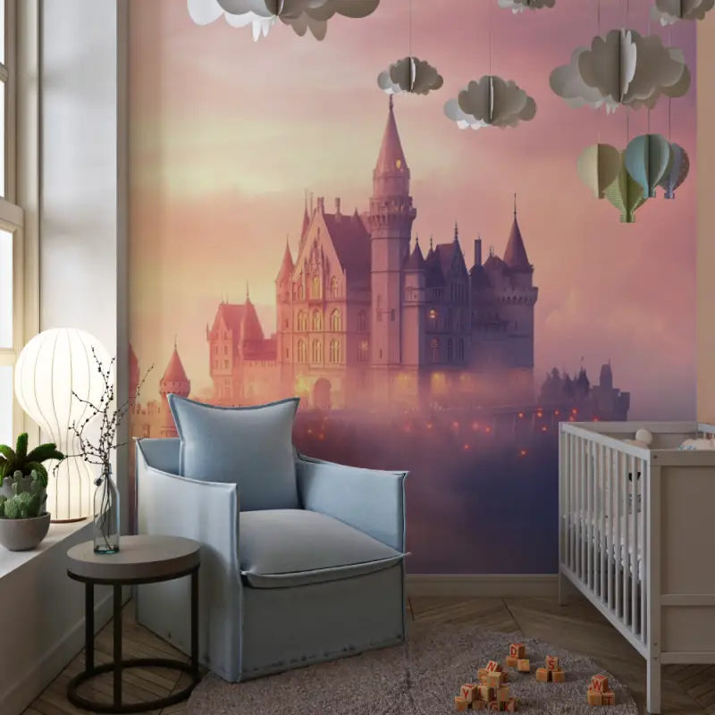 Papier peint princesse chateau mirage chambre de fille