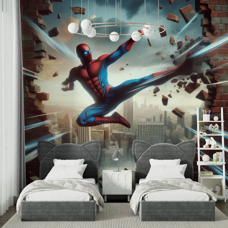 Papier Peint Spiderman 3D - tapisserie spiderman