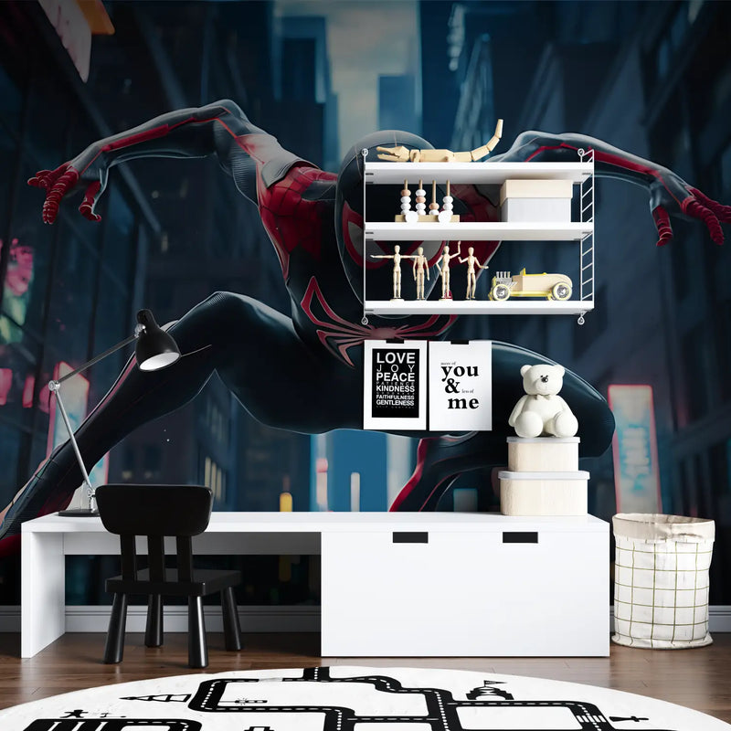 Papier Peint Spiderman Futuriste - tapisserie hero