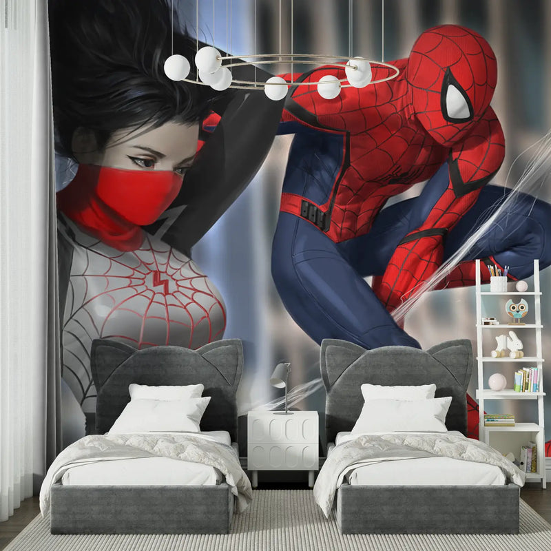 Papier Peint Spiderman Gwen Héro - chambre spiderman