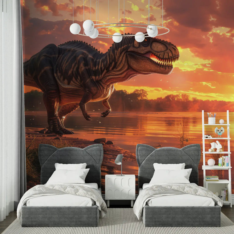 Papier Peint T Rex Couché de Soleil - tapisserie spiderman