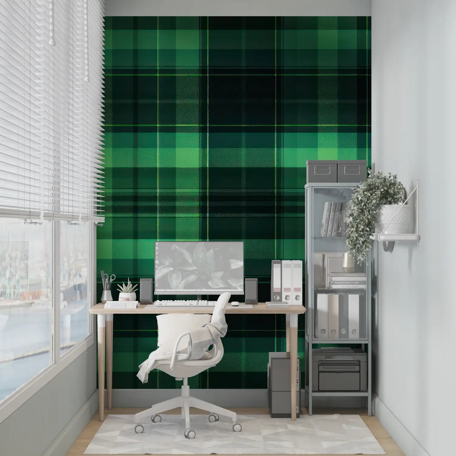 Papier Peint Tartan Vert - Second Image