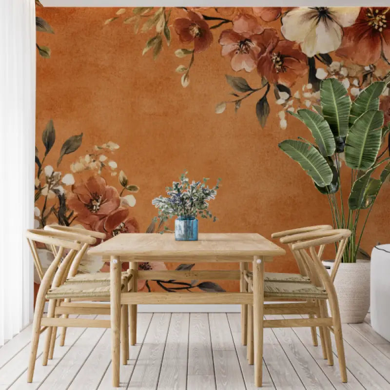 Papier peint terracotta style b...ntage panoramique tendance