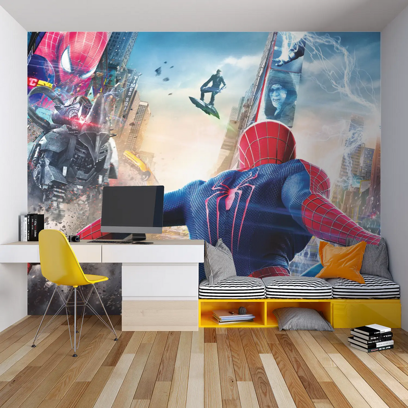 Papier Peint The Amazing Spiderman 2 - chambre garçon lit