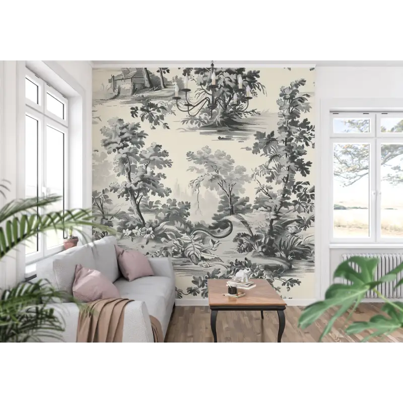 Toile De Jouy Shrub Wallpaper - Second Image