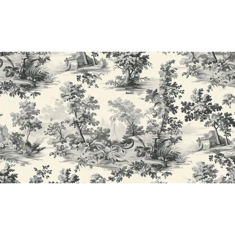 Papier Peint Toile De Jouy Gris Clair