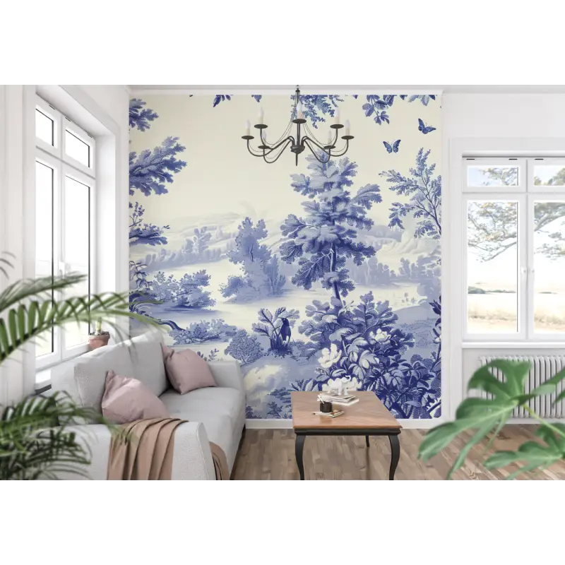 Papier Peint Toile De Jouy Impression - panoramique tendance