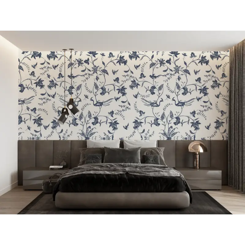 Modern Toile De Jouy Wallpaper - Second Image