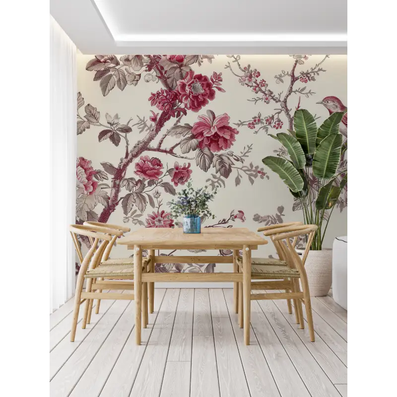 Toile De Jouy Rose Wallpaper - Second Image