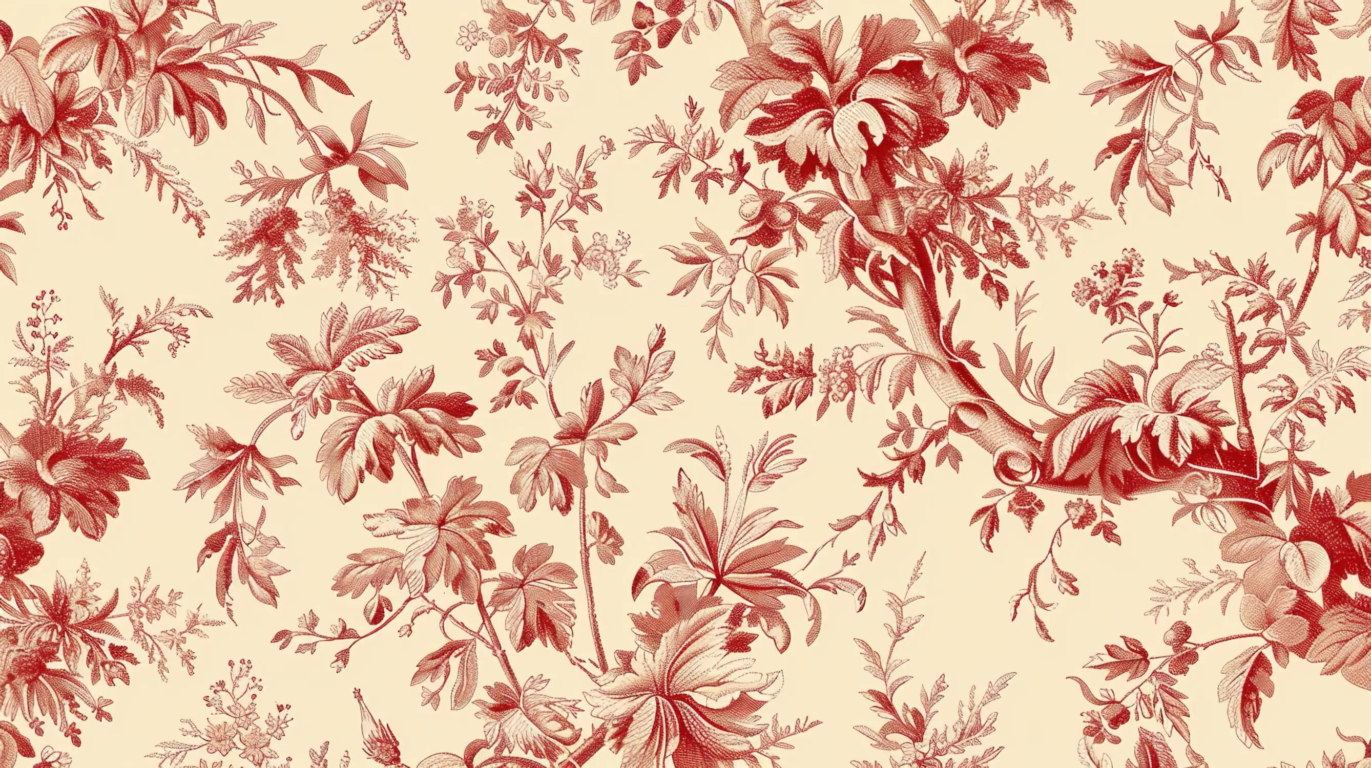 Papier Peint Toile De Jouy Rouge