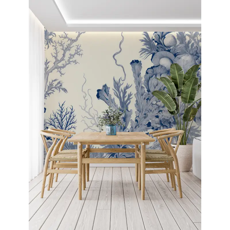 Papier Peint Toile De Jouy Theme Marin - trompe l'oeil