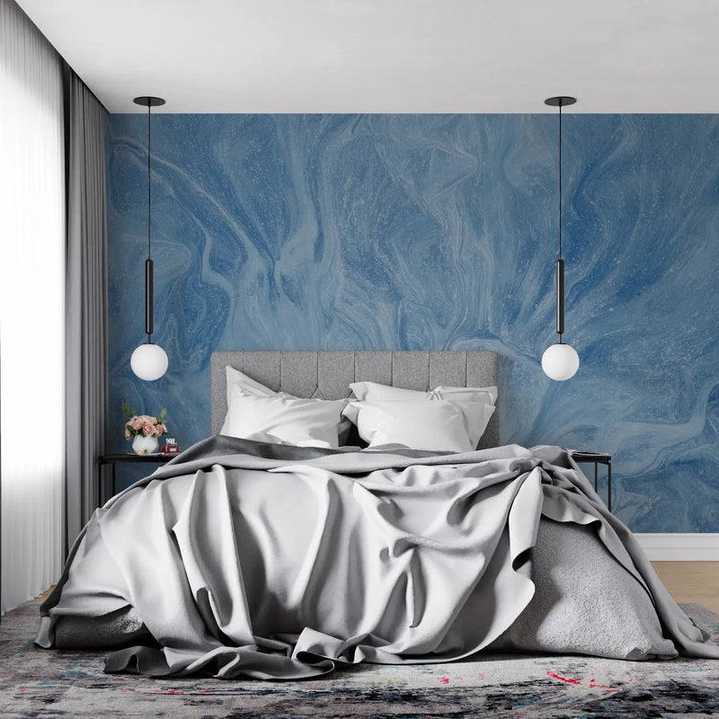 Papier Peint Ton Bleu - tendance mur