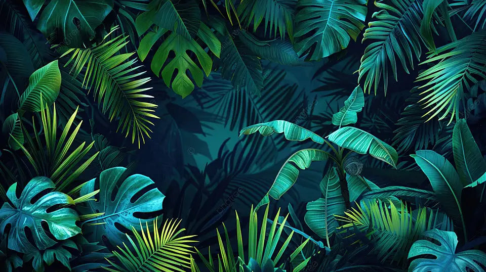 Tropical Green Foliage Wallpaper - Second Image