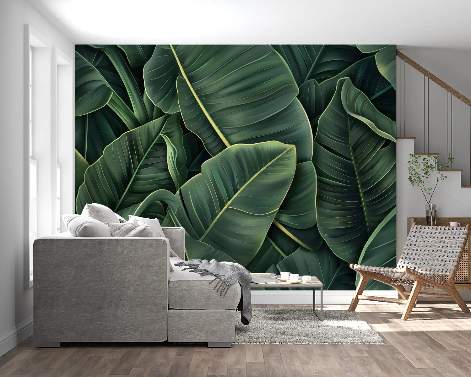 Papier Peint Tropical Vert - panoramique mural