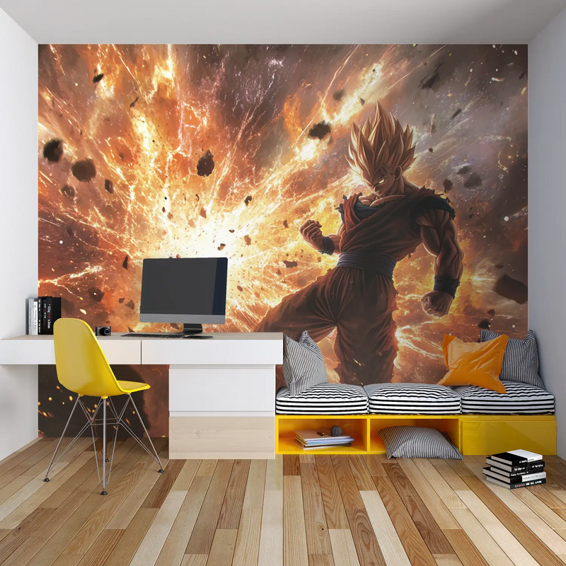 Papier Peint Vegeta Explosion - tapisserie hero