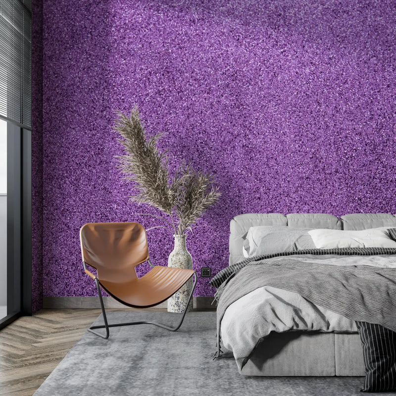 Papier Peint Violet Pailleté - tapisserie pano