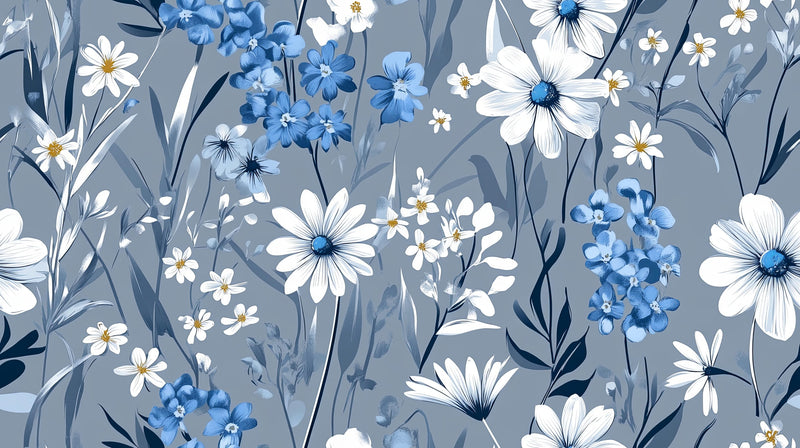 Sfondo di fiori bianchi blu