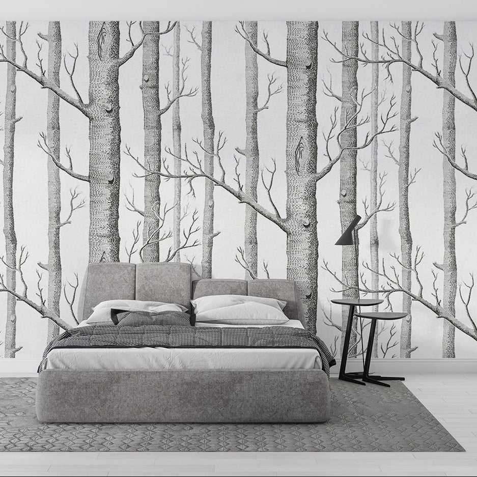 Papier Peint Foret De Bouleau