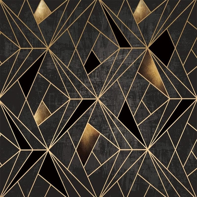 Black and Gold Geometric Wallpaper - Second Image