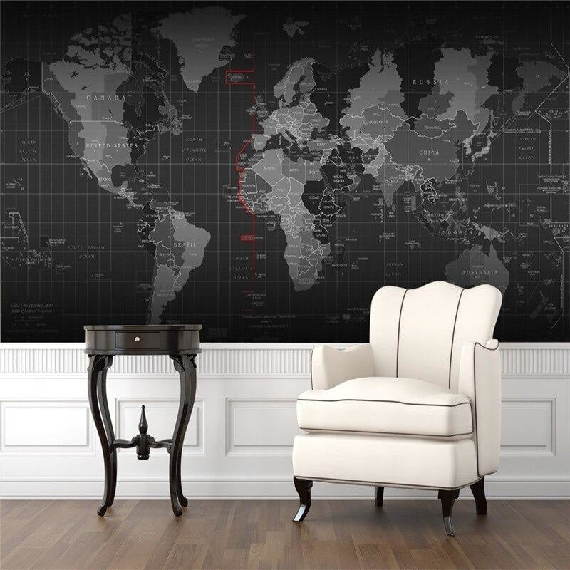 Panoramic World Map Wallpaper - Second Image