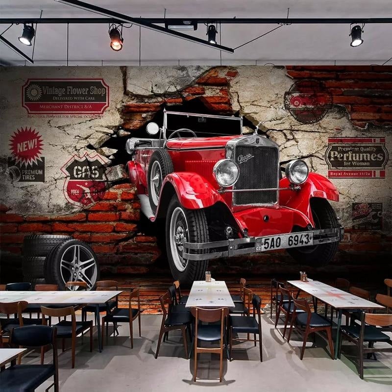 Panoramic Vintage Car Wallpaper - Second Image